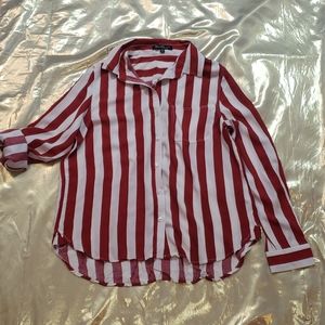 Velvet Heart Red and White Striped Blouse